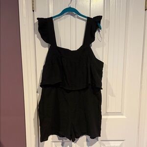 Chic Black Ruffled Jumpsuit